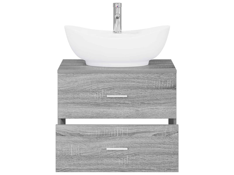 Ensemble de mobilier de salle de bain sonoma gris cf64710 - Conforama C