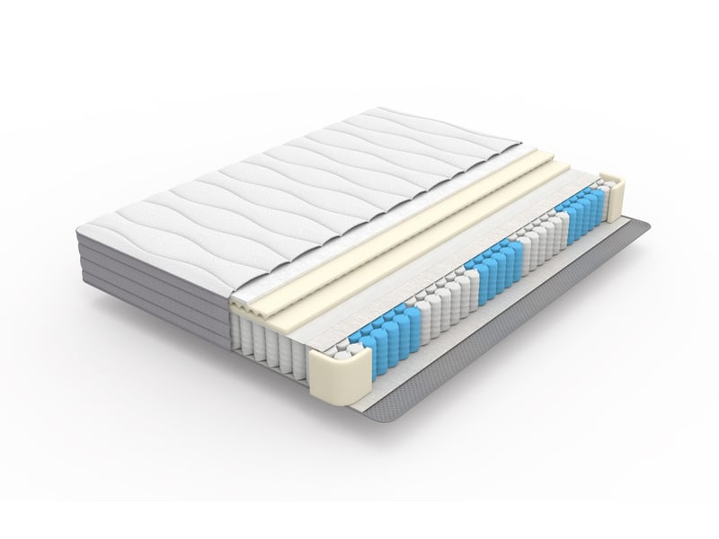  Matelas à ressorts 140x200 cm, épaisseur 20 cm, h3, ergonomique, blanc, livré roulé sous vide  - Conforama D