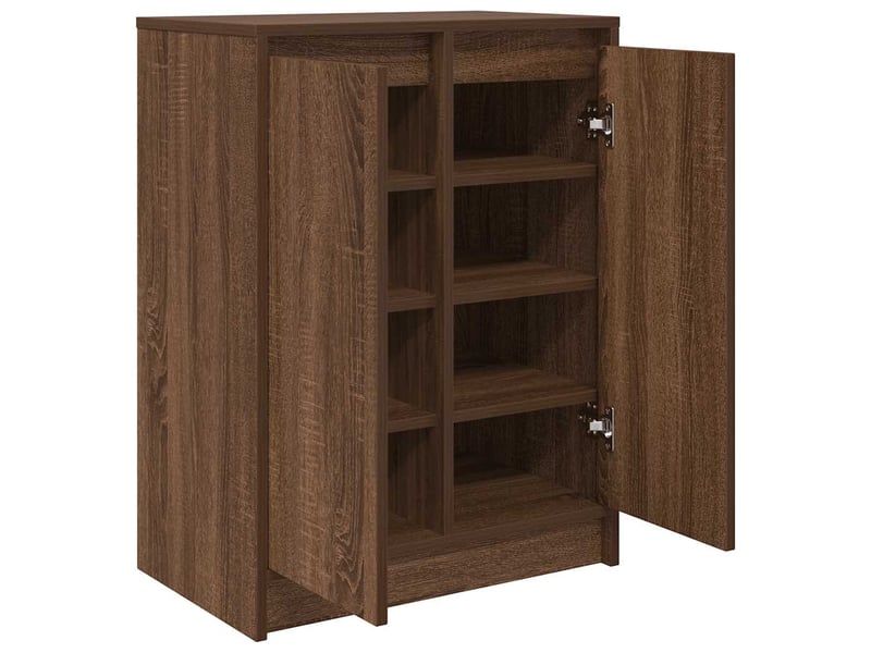  Meuble à chaussure | armoire à chaussures chêne marron 57x34x76 cm bois d'ingénierie  - Conforama E