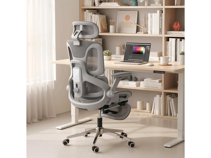  Chaise de bureau julie ergonomique inclinable réglable gris  - Conforama B