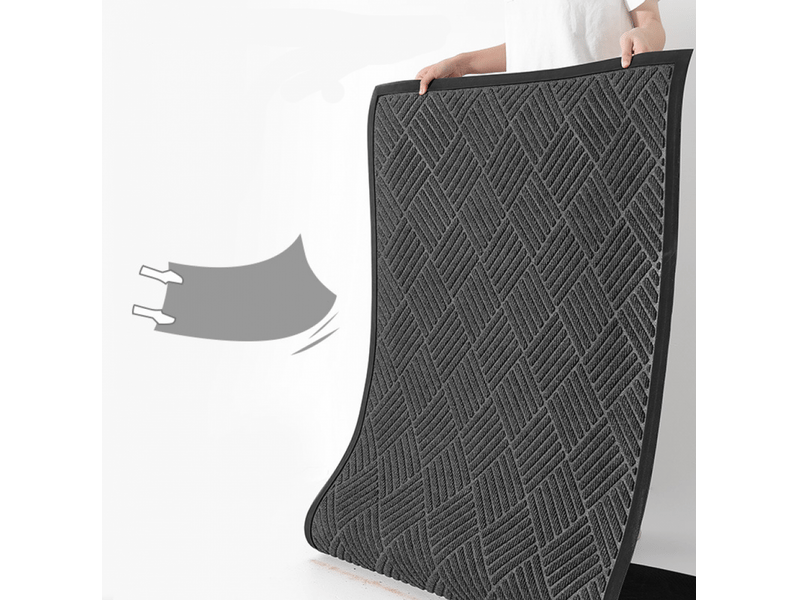  Paillasson sergé noir 75x45 cm, très absorbant et durable, poils longs, idéal pour parquet et sols sensibles  - Conforama E