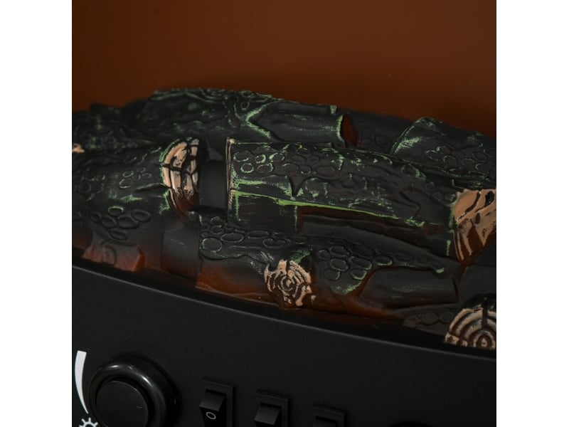  Cheminée électrique 39x26x54,8 cm noire en acier, flammes led et 2 niveaux de chauffe 900 w et 1800 w  - Conforama D