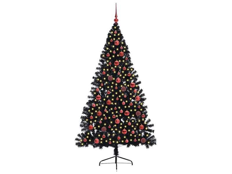  Sapin de noël, arbre de noël artificiel pré-éclairé noir 180 cm pvc cf61355  - Conforama C