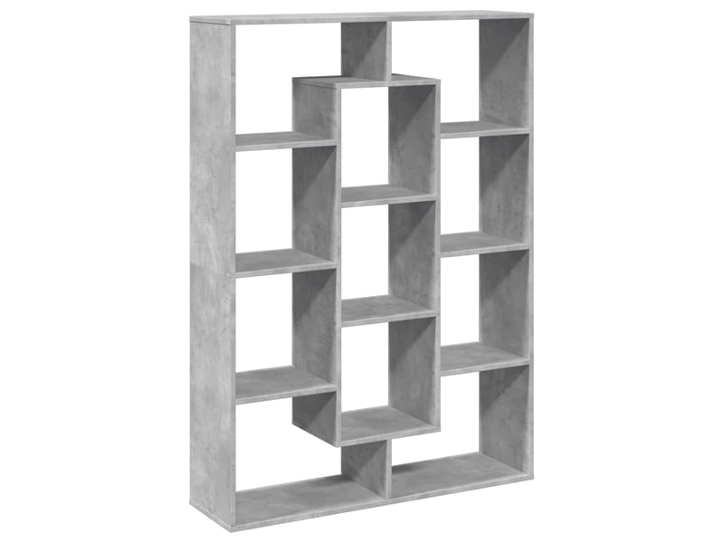  Bibliothèque, meuble de rangement salon gris béton 102x29x143 cm bois d'ingénierie  - Conforama A