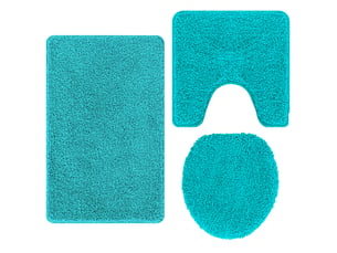 Ensemble de tapis de bain antidérapants 3 pc turquoise pp cf64757