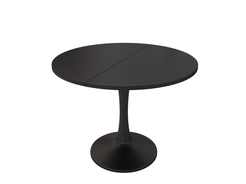 Table extensible ovale noire 100-140 x 100 cm Fay Lum - Conforama W
