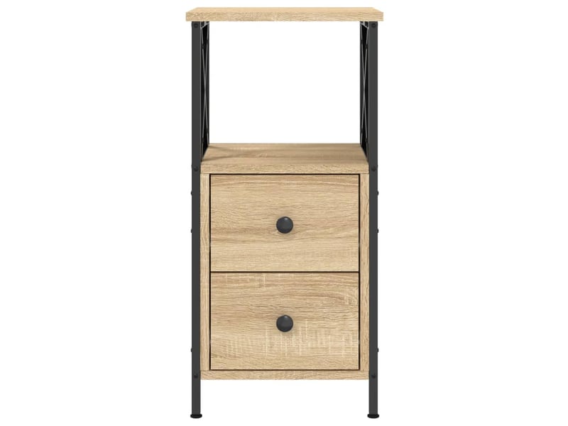  Lot de 2 tables de chevet - cabinet de chevet - table de nuit chêne sonoma 34x35,5x70cm bois ingénierie  - Conforama D