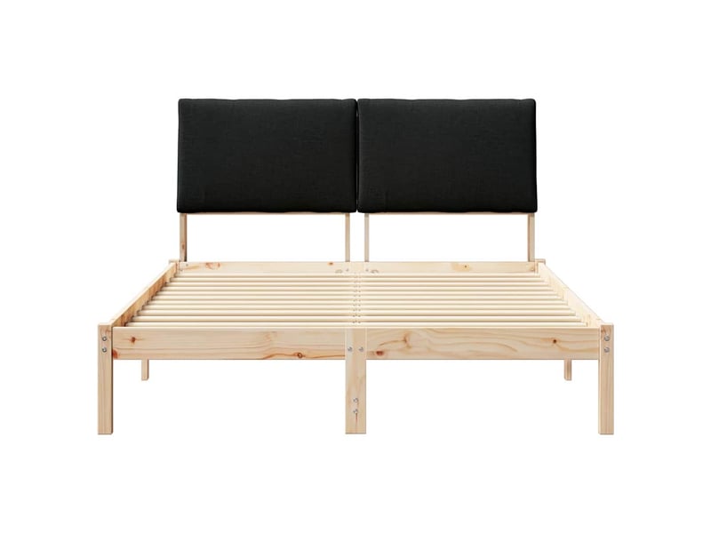  Lit double- lit adulte -  cadre de lit marron et noir 150 x 200 cm bois massif en pin  - Conforama D