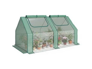 Serre pour légumes avec 2 bâches en pe et pvc, structure en acier - verte 180 x 90 x 90 cm