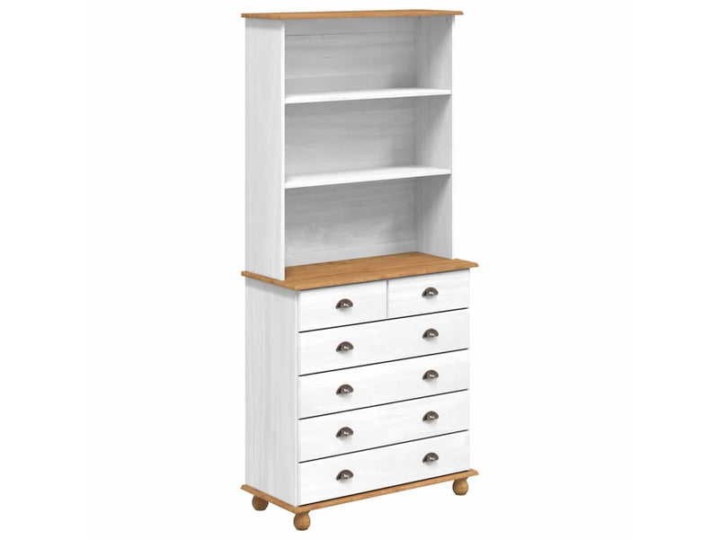 Buffet - hutch askim blanc 91 x 40 x 200,5 cm bois de pin massif - Conforama A