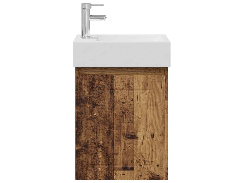 Meuble de rangement salle de bain avec robinet bois ancien shl622  - Conforama E