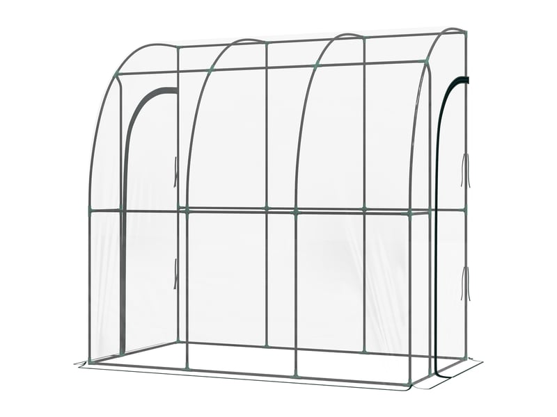  Serre de jardin adossée, serre de balcon, bâche renforcée pvc, 2 portes enroulables, 214 x 118 x 212 cm, transparent  - Conforama B