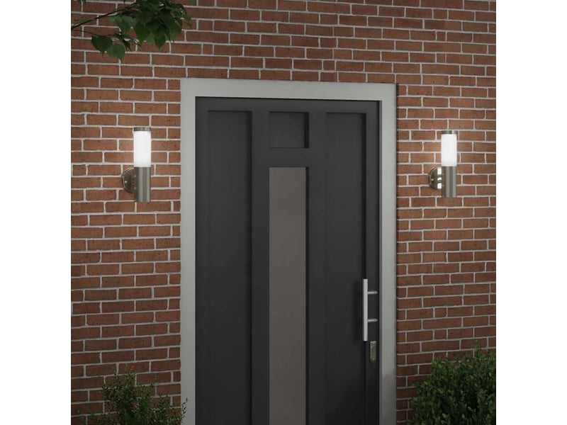  2 pièces applique murale extérieure argenté 15x7,5x33 cm shl79103  - Conforama C