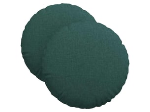 Lot de 2 coussins de siège, coussins décoratifs tissu vert foncé ø40 x 13 cm cf59874