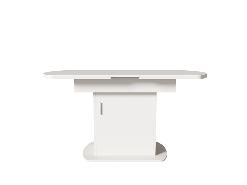  Table à manger extensible ovale 110130 cm avec rangement intégré blanc  - Conforama D