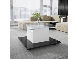 Table basse rectangulaire coloris blanc <strong></strong> <strong></strong> - 80 cmx80 cm