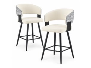 tabouret de bar <strong>STILVORA</strong> - blanc hauteur d'assise 64 cm vendu Par paire