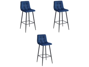 tabouret de bar  SANS MARQUE  - bleu hauteur d'assise 76 cm vendu Par 3