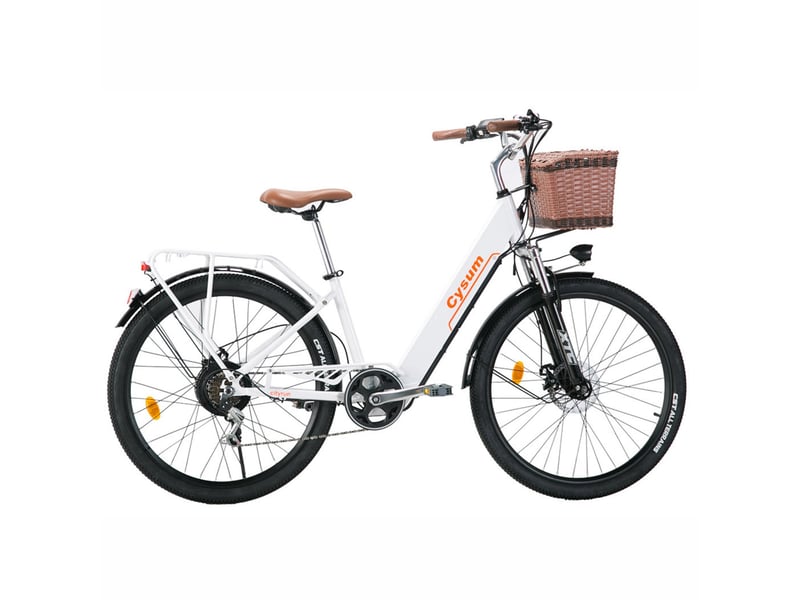  Vélo électrique de ville cysum cityrun, 250 w, batterie 36 v 10 ah, blanc Cityrun - Conforama E