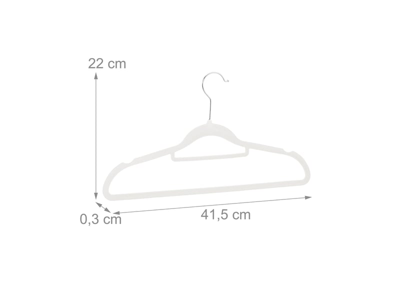  Lot de 10 cintres en velours noir multifonctions pour vêtements salon 22 x 41,5 x 0,3 cm en velours noir 13_0006377  - Conforama C