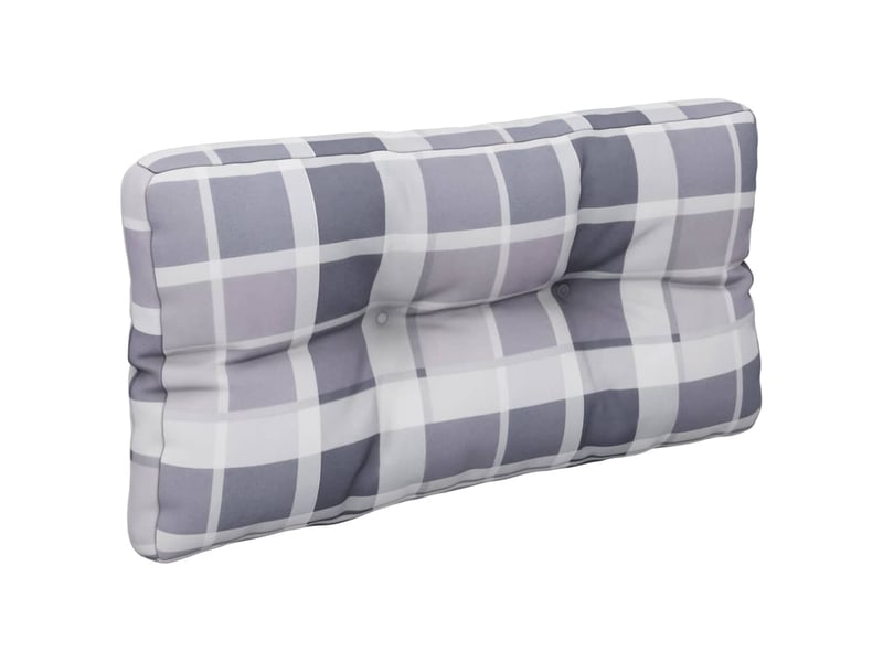 Coussin de palette, coussin de chaise, coussin de canapé motif à carreaux gris 70x40x12 cm tissu cf55363  - Conforama D
