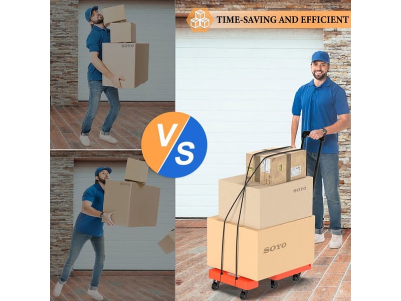  Chariot de transport pliant extendable 230 kg plateforme, 6 roues 360° 405516_AABHI48053_6_DROPFR - Conforama D