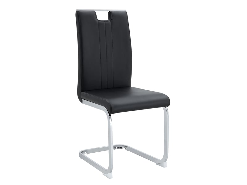  Lot de 4 chaises de salle à manger,52x40,5x98 cm,ergonomiques,pu,noir  - Conforama A