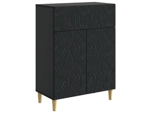 Buffet - bahut - meuble de rangement noir 66 x 34,5 x 90 cm bois d'ingénierie