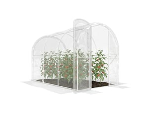 Serre de jardin tunnel 3 x 2 x 2 m 6 m² avec porte à charnières bâche en pe 150 gm² pour légumes plantes fleurs