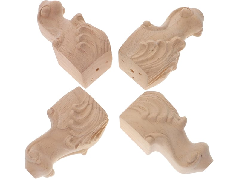  4pièces canapé bois sculpté de meubles non finis pour table basse armoire avec vis fournies  - Conforama A