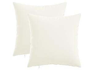Lot de 2 coussins avec oreiller, coussins décoratifs heerlen blanc tissu cf50156