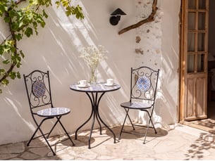 Table bistrot siponto 60 cm 60 cm métal blancbleu