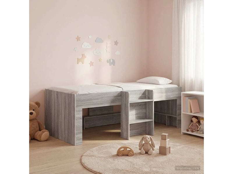 Cadre de lit élevé pour enfants - lit jeune sonoma gris 80 x 200 cm - Conforama B
