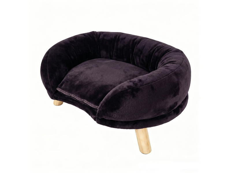  Canapé félin 50x40x24 cm – marron – bordure enveloppante antidérapante et entrée ouverte, repos confortable  - Conforama A