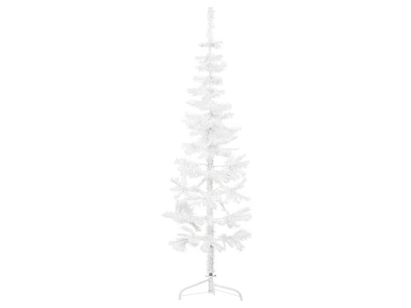  Demi sapin de noël, arbre de noël artificiel mince avec support blanc 120 cm  - Conforama B