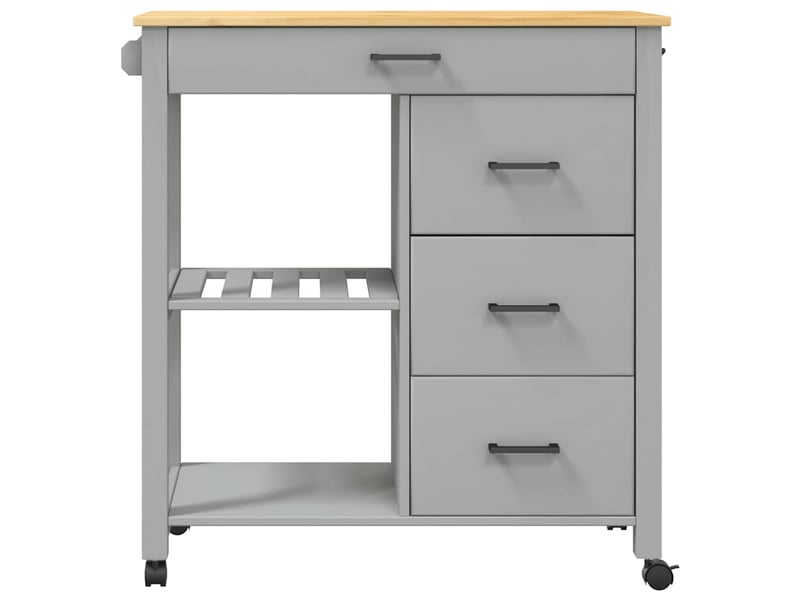  Desserte de cuisine, chariot de rangement monza 84x40x88,5 cm bois massif de pin shl50563  - Conforama E
