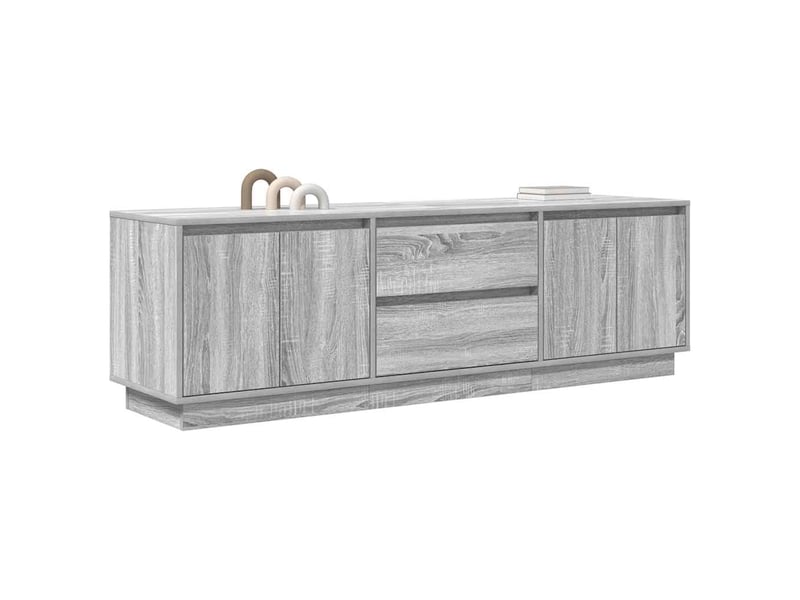 Meuble tv - banc tv - meuble de rangement avec lumières led sonoma gris 160,5x41x50 cm - Conforama E