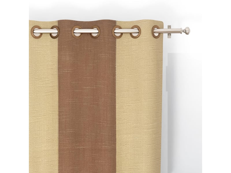  Rideau à oeillets coton 135x250 cm natalia lin, par soleil d'ocre  - Conforama A