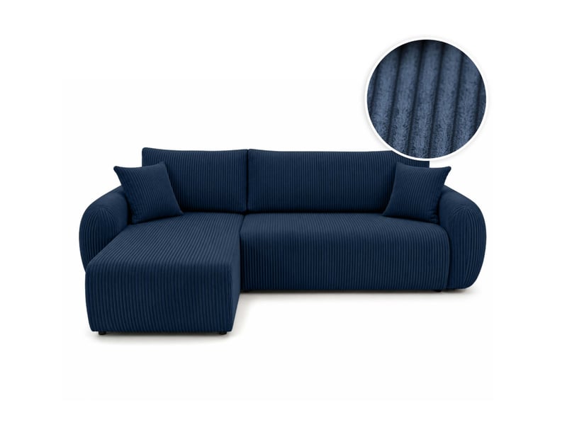  Alya - canapé d'angle convertible et réversible 3 places en velours côtelé  - Conforama A