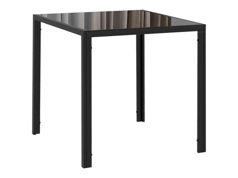 Table à manger pour 4 personnes, 75 x 75 x 75 cm, table de cuisine avec plateau en verre trempé et pieds en acier, noir - Conforama B