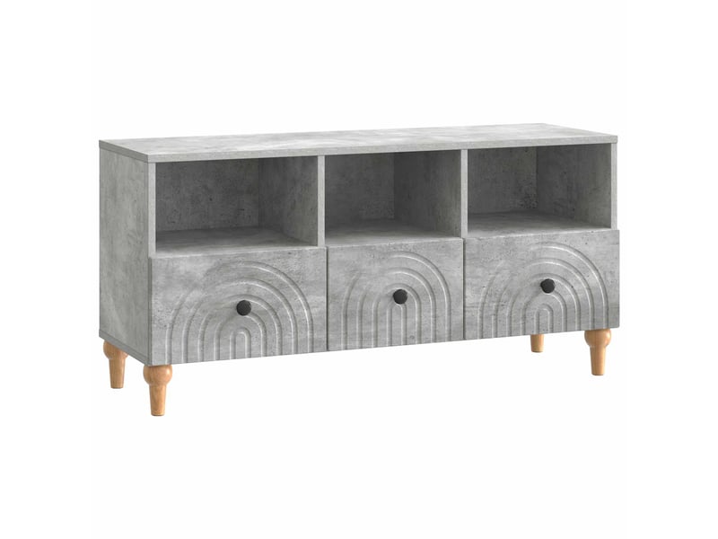  Meuble tv - banc tv - meuble de rangement 102 x 34,5 x 50 cm gris béton bois d’ingénierie  - Conforama A