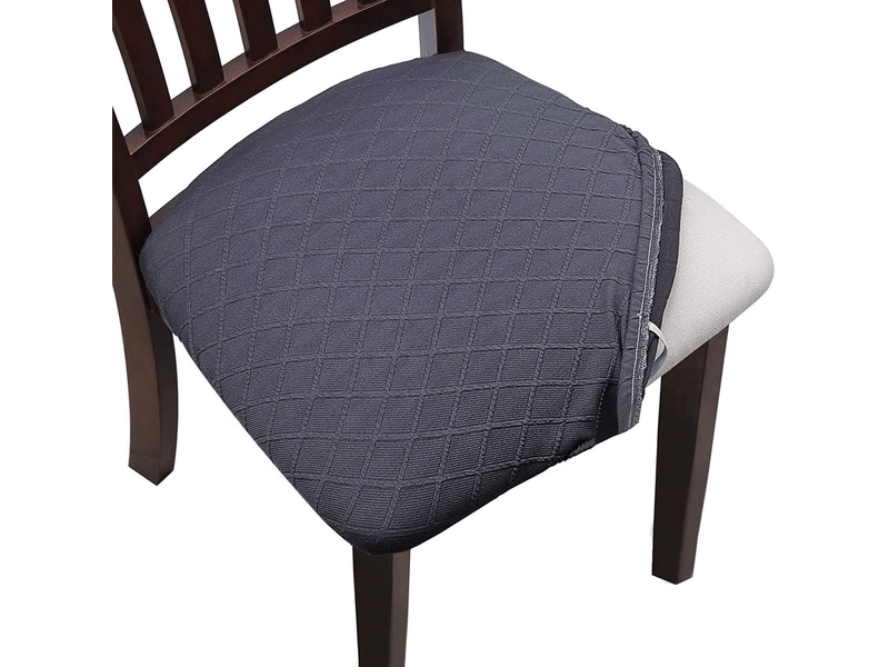  Housse de chaise élastique jacquard, housse de chaise élastique en maille gaufrée, housse de chaise de salle à manger grise, 6 XLH-ZLS-009391MF - Conforama A