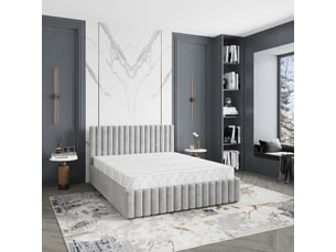 Lit coffre 200x200 cm <strong>MASSENO</strong>  <strong></strong> coloris gris