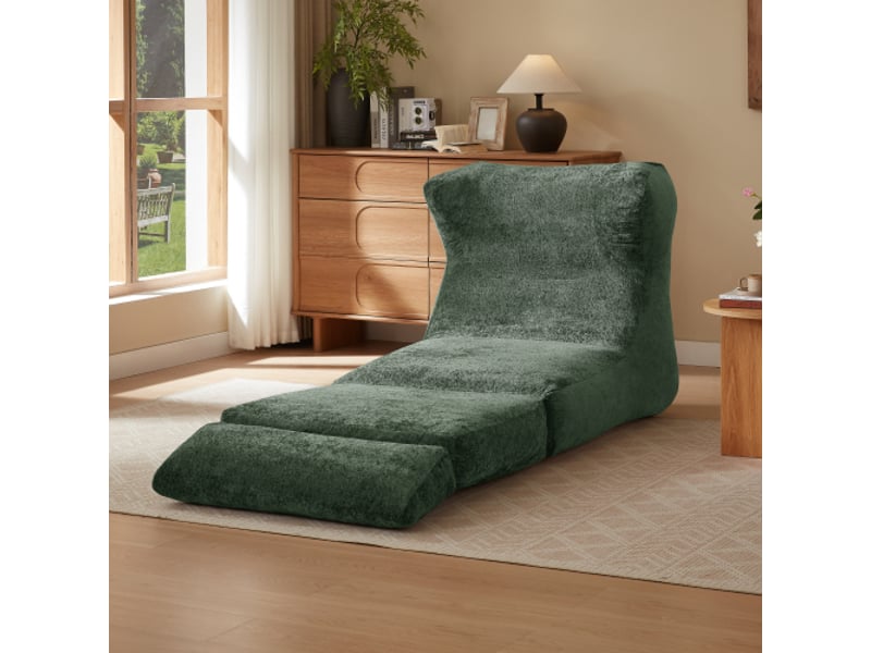 Fauteuil relax,90x118x86 cm,convertible en chaise longue,mousse,vert - Conforama B