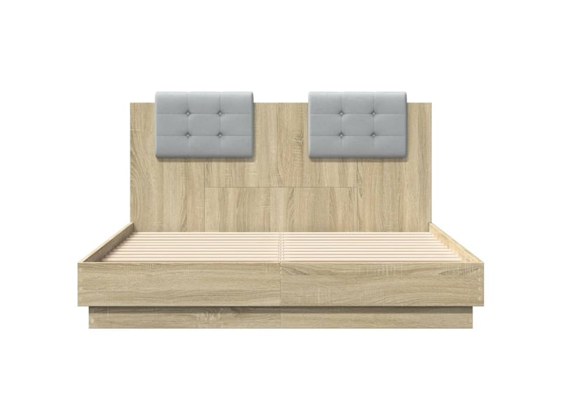  Lit double- lit adulte -  cadre de lit sans matelas chêne sonoma 135x190 cm  - Conforama C