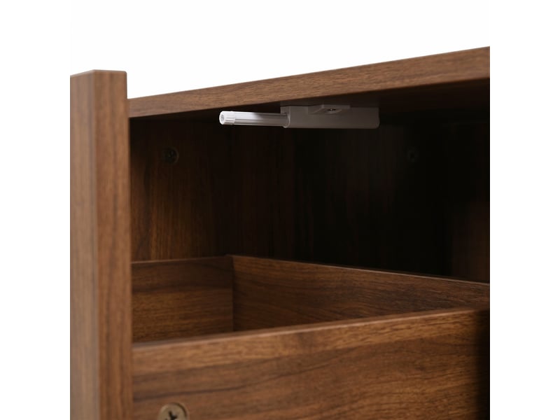  Meuble tv noyer 180 cm avec éclairage led contrôlé par application  - Conforama D