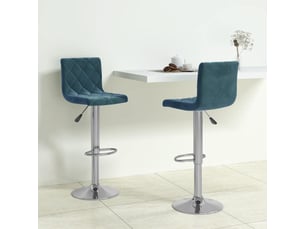 Lot de 2 tabouret de bar, chaise de bar bleu velours shl68529