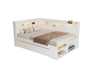 Lit avec rangement 90x200 cm MAISENTIEL coloris blanc