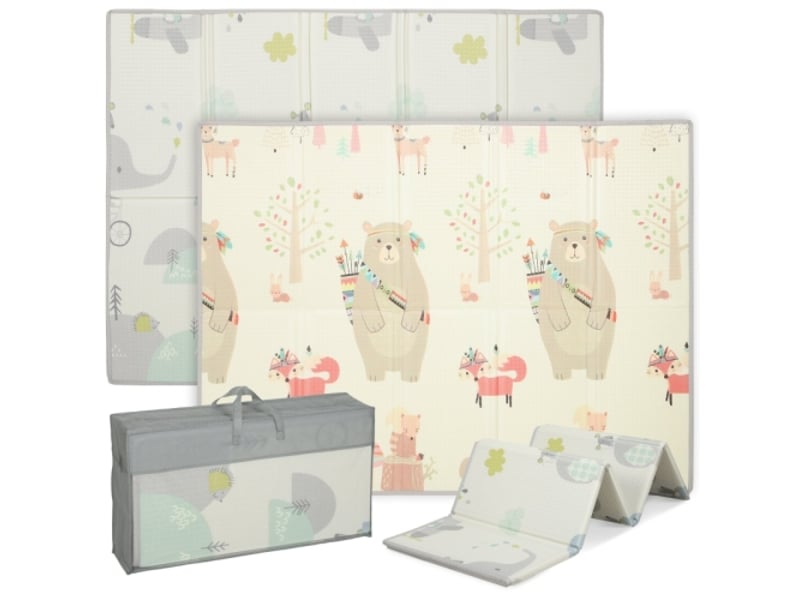  Tapis de jeu bébé en mousse, motif animaux, rembourrage 1,5 cm, antidérapant  - Conforama A