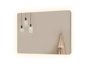 Emke miroir led salle de bain rétroéclairé  60x80 cm, interrupteur tactile, anti-buée, fonction mémoire, 3 couleurs